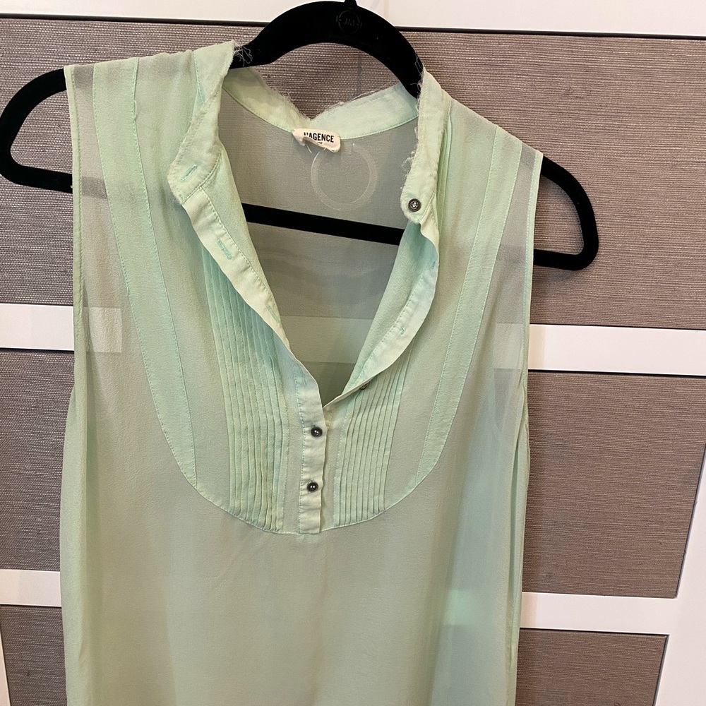 L’AGENCE Light Green Blouse